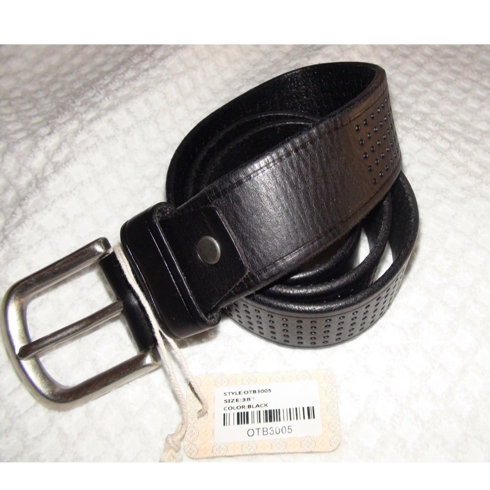 Old Trend Black Perforated Leather Belt